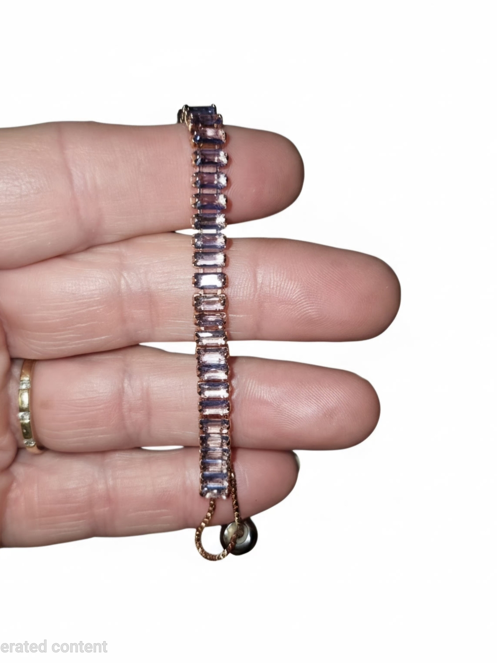 Mossimo Supply Co. Rose Gold Bracelet with Purple Stones - Picture 5 of 6